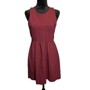 J Crew Burgundy Retro Polka Dot Dress Womens Small Holiday Party Classic Chic